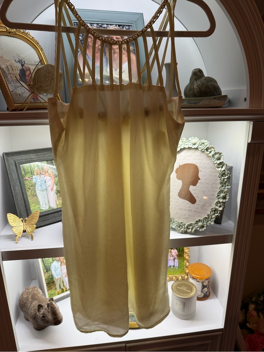 Cream Spaghetti Strap Dress